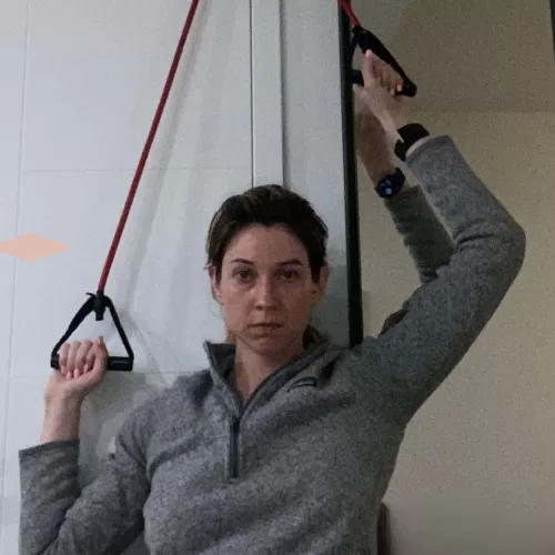 Easy Overhead Pulley Shoulder Exercise At Home Using Door
